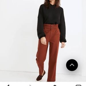 Madewell Rust Paperbag tapered pants
